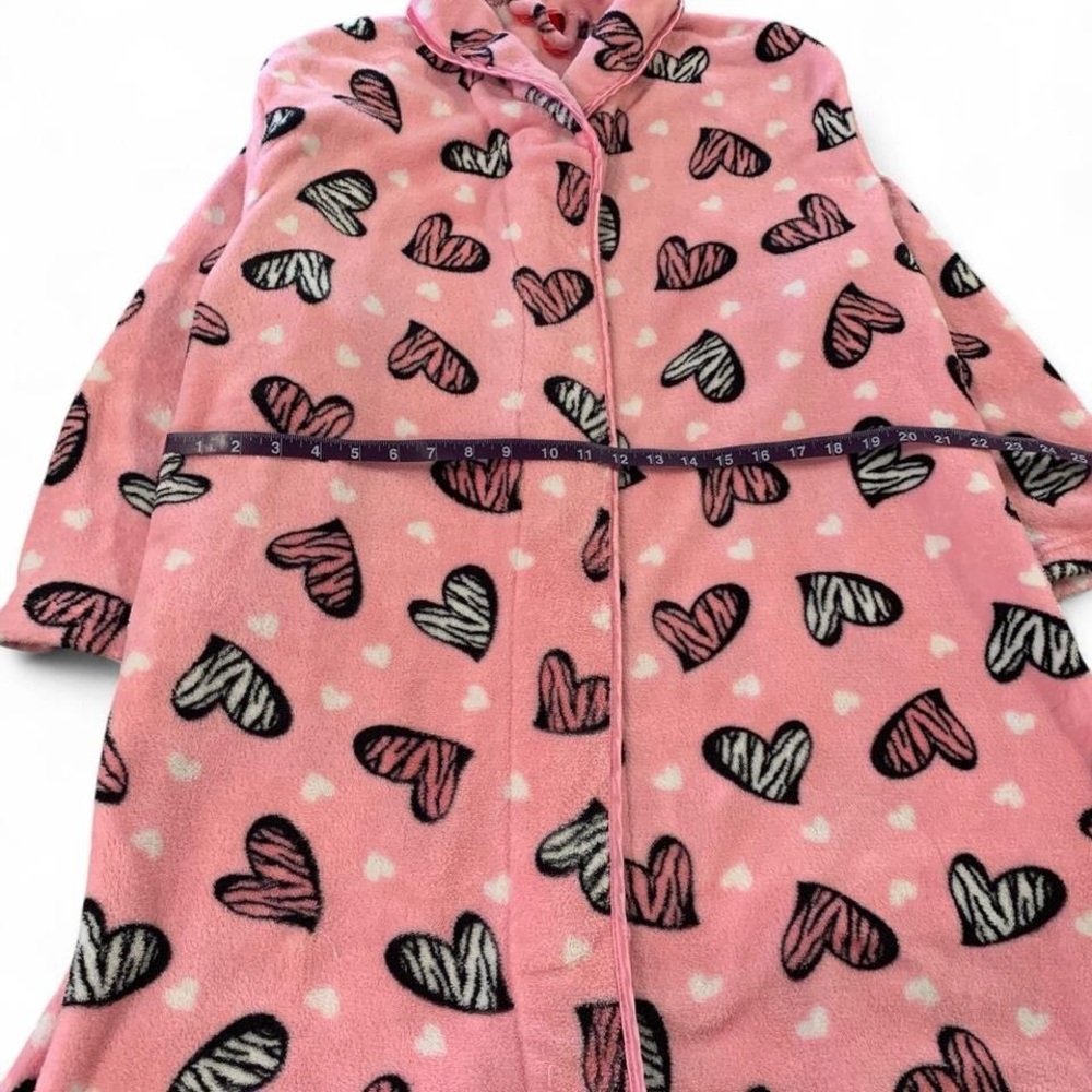 Soft Pink Heart Patterned Women's Robe - Picture 4 of 7
